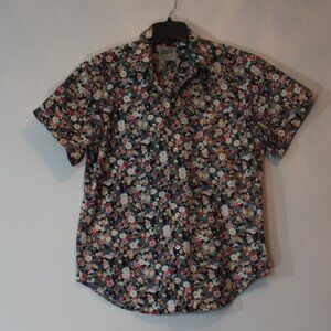 Naked & Famous Floral Short Sleeve Cotton Made in Canada size Large